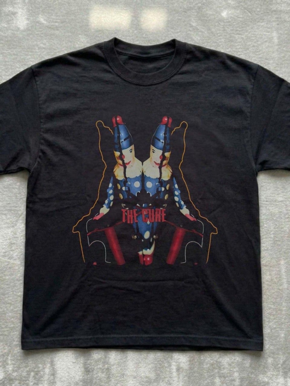 Gildan Black Short-Sleeve Tee with Mirrored Colorful Graphic